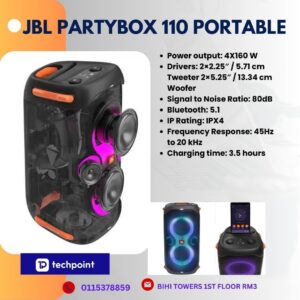 Jbl Partybox 110 Portable Party Bluetooth Speaker