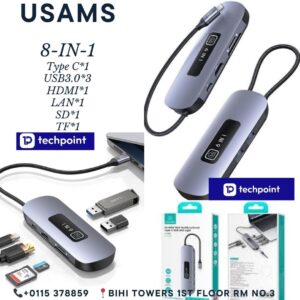 Usams 8In1 Multifunctional Type-C Hub With Light(Us-Sj643)